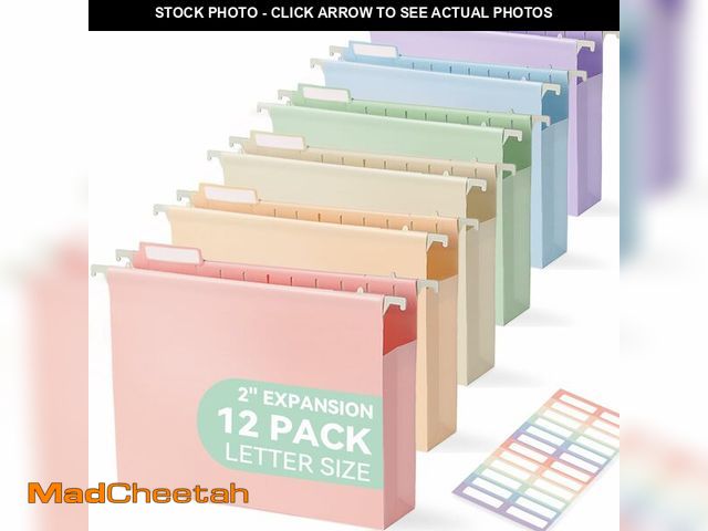 Lot 74-13630279 - SortRax Plastic Extra Capacity Hanging File Folders, 2" Pastel Expanding Pocket, Heavy Duty for Fili...