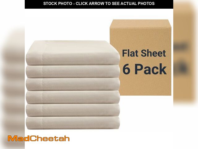 Lot 74-14434393 - ZPECC Bulk Flat Sheets Only Full Size 6 Pack, Easy Sort Top Bed Sheet by Color-Coded Label, Soft Dur...