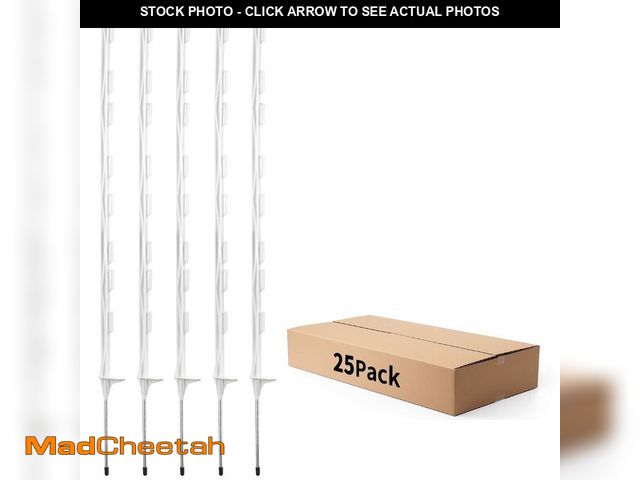Lot 74-13067554 - FENSMILE 48Inch Step-in Fence Post-Electric Fence System Post for Garden and FarmÃ¯Â¼Ë25 PackÃ¯Â¼â...