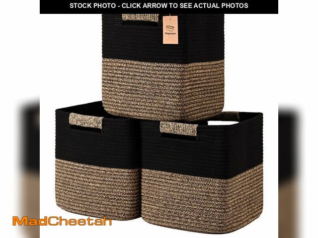 Lot 74-13623774 - Degeyoyo 11 Inch Storage Cubes, 3 Pack Cube Storage Bins for Organizing, Cotton Rope Woven Baskets f...