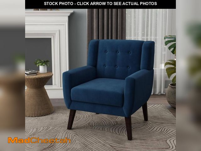Lot 74-14349911 - Uixe Royal Blue Velvet Upholstery Arm Chair (Set of 1) - UNUSED
