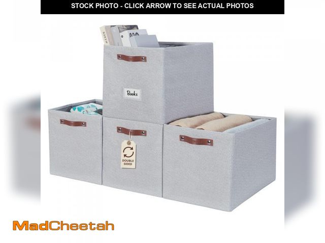 Lot 74-12048631 - DECOMOMO Storage Baskets, 13x15x13 Storage Cube Bins with Labels for Organizing Shelves (Kallax / 4p...