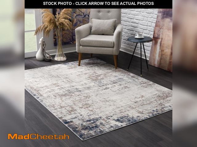 Lot 74-12156809 - RUG BRANCH Havana 5' x 8' (5'3" X 7'7") Abstract Indoor Area Rug, Contemporary, Blue Navy - Living R...