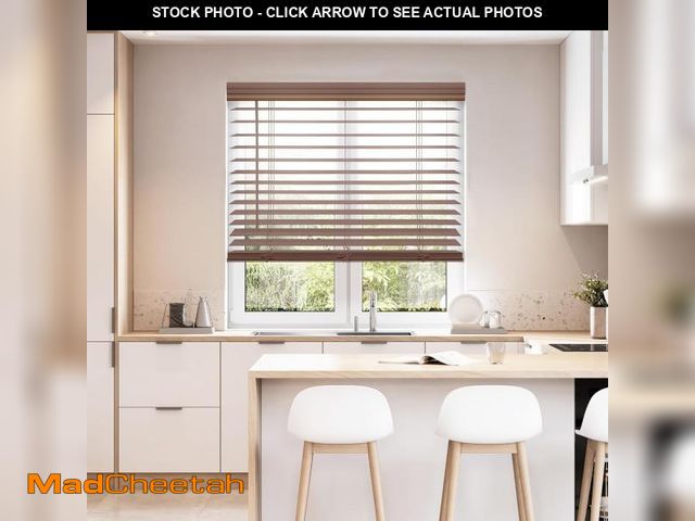 Lot 74-12516532 - DEZ FURNISHINGS Cordless 2" Faux Wood Blind, 28.75" W x 72" H, Dark Oak - UNUSED