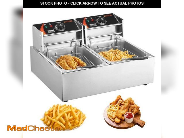 Lot 74-14243124 - VEVOR Commercial Electric Deep Fryer 18.2 qt. Electric Countertop Fryer 3000 Watt Stainless Steel Du...