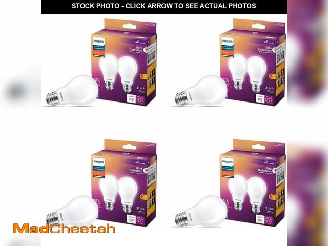 Lot 74-14277181 - PHILIPS LED 60W A19 8-Pack Ultra Definition (2700K) 800 Lumen (8W = 60W) Dimmable Frosted Flicker-Fr...