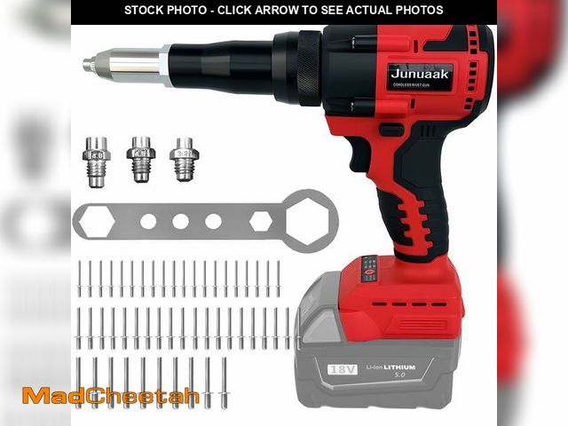 Lot 74-14271860 - Rivet Gun Compatible with Milw-aukee 18V Max Battery, Cordless Rivet Tool with 3 Size (1/8", 5/32", ...