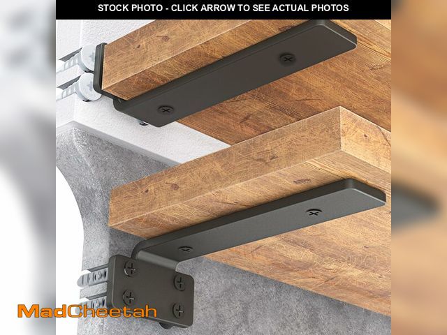Lot 74-14147932 - Goovilla Shelf Bracket, Heavy Duty Floating Shelf Brackets 10 inch Long, 6 Pack Brackets for Shelves...