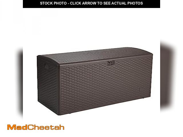 Lot 74-12166001 - Amazon Basics Outdoor Patio Storage Box 150 Gallon Deck Box, Waterproof and Weather-resistant, Furni...