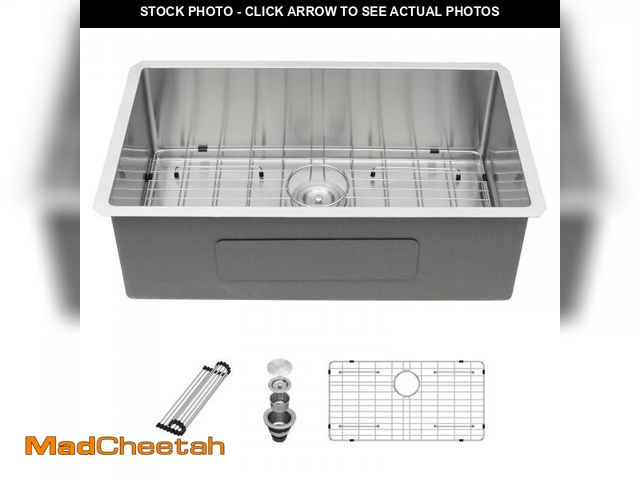 Lot 74-12278962 - Sarlai 32 Undermount Kitchen Sink Stainless Steel - 32x19 Kitchen Sink Single Bowl Undermount Sinks ...