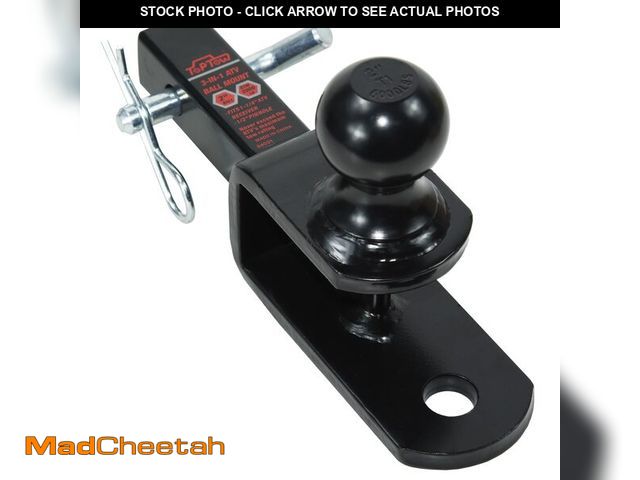 Lot 74-13966236 - TOPTOW ATV/UTV Trailer Hitch Towing Ball Mounts, 2-Inch Ball, Clevis Pin, Fits 1 1/4-Inch Receiver -...