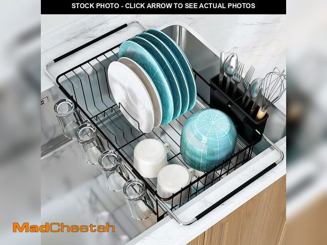 Lot 74-12704486 - Over the Sink Expandable Dish Drainer Drying Rack In Stainless Steel for Small Kitchen, Counter Spac...