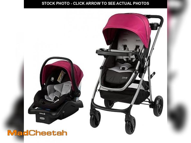 Lot 74-12098473 - Safety 1st Grow and Go Flex 8-in-1 Travel System, Infant Car Seat Stroller Combo, Orchid Bloom 12-24...