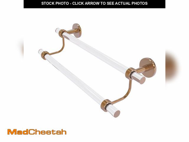 Lot 74-13652583 - Allied Brass CV-72G-18 Clearview Collection 18 Inch Double Groovy Accents Towel Bar, Brushed Bronze ...