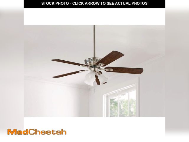 Lot 74-14343003 - Hampton Bay Glendale III 52 in. LED Indoor Brushed Nickel Ceiling Fan with Light and Pull Chains - U...