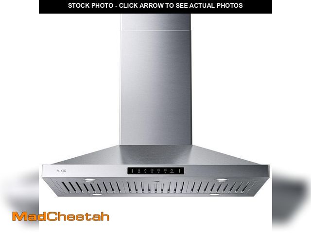 Lot 74-12659705 - VIKIO PRO 36 in. 400 CFM Convertible Quiet Island Range Hood Beverage in Stainless Steel w/ 4-LED Li...
