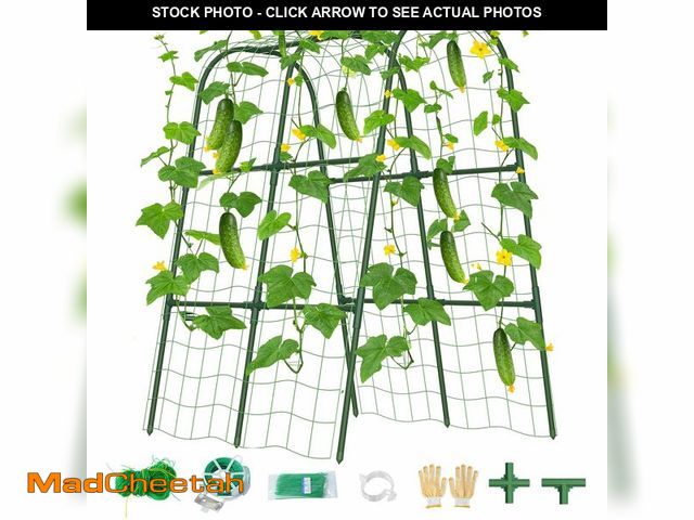 Lot 74-14266068 - Cucumber Trellis for Raised Bed, U-Shape Garden Trellis for Climbing Plants Outdoor, Metal Arch Vege...