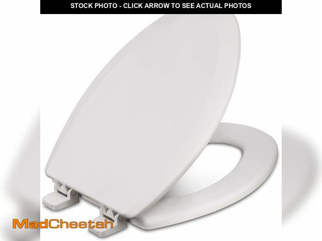 Lot 74-14348611 - Centoco Elongated Toilet Seat, Heavy-Duty Wood Core with Plastic Scratch-Resistant Finish, Made in t...