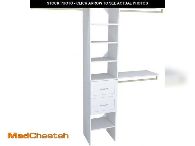 Lot 74-12168919 - ClosetMaid SuiteSymphony Closet Organizer with Shelves and 2 Drawers, 16-Inch-Pure White - UNUSED