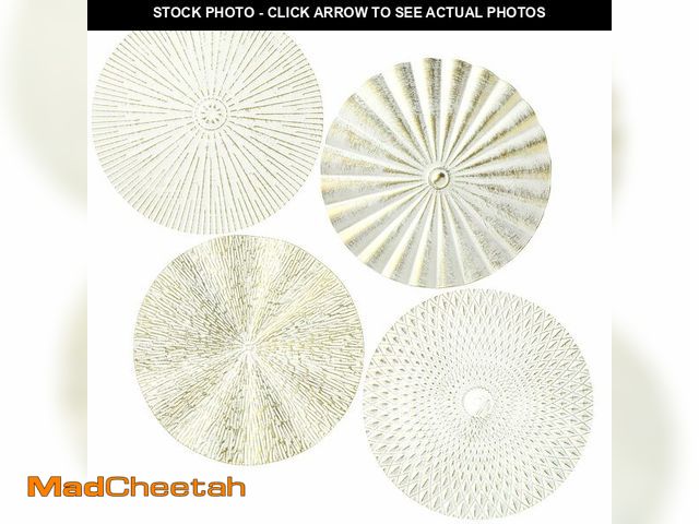 Lot 74-12712793 - Hicarer 4 Pcs 12 Inch Metal Wall Art Decor Sunburst Hanging Metal Artwork Decor Wall Art Decorations...