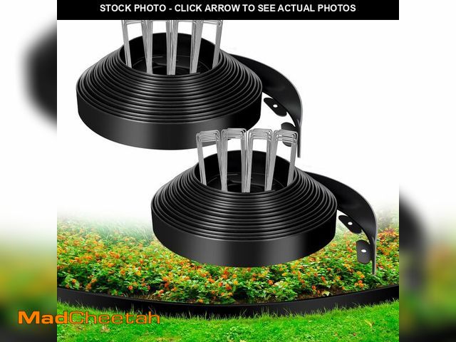 Lot 74-14043812 - 1.5 Inch x 100 FT Landscape Edging, Garden Edging Borders with 100pcs Upgrade Stakes, Flexible No Di...