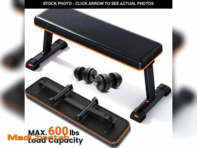Lot 74-14323893 - Weight Bench,Blacksmith Foldable Flat Bench with 600lb Capacity for AB and Full Body Exercises,Worko...