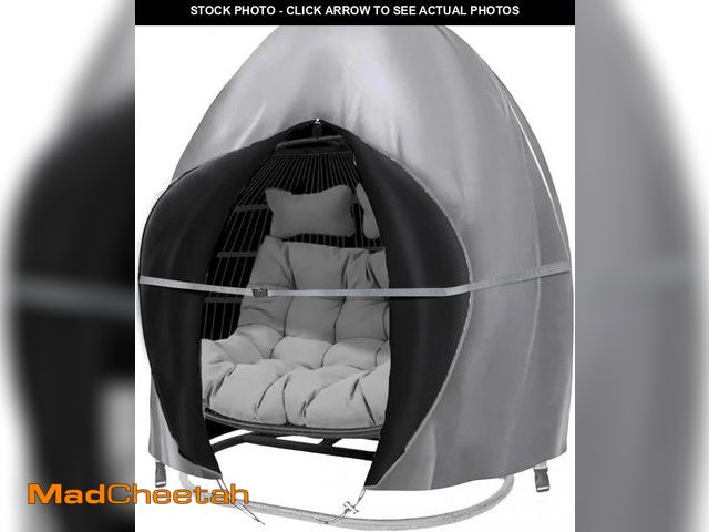 Lot 74-12112370 - boyspringg Patio Egg Chair Cover, 91x80 Inches, Extra Large Double Egg Chair Cover for Outdoor Furni...