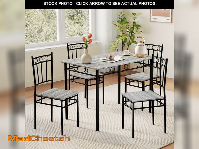 Lot 74-12785854 - Vipbear Kitchen Dining Table Set for 4, 5-Piece Kitchen Table Set,Dining Room Table Sets,Rectangular...
