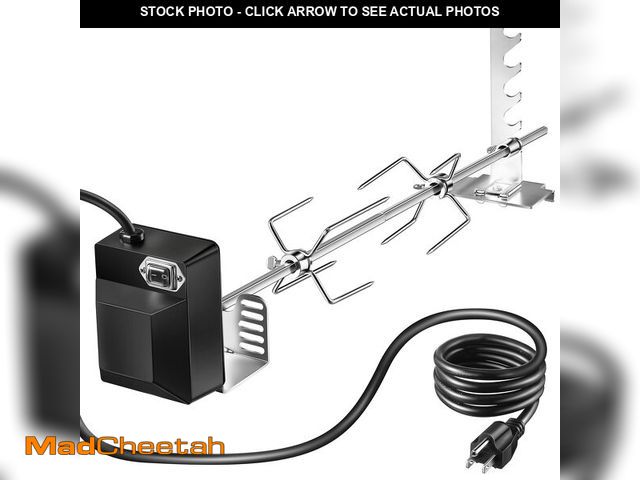Lot 74-14296381 - Dreyoo Universal Rotisserie Grill Kit, 360ÃÂ° Automatic Rotating Rotisserie Kit with 120V 4W Motor,...