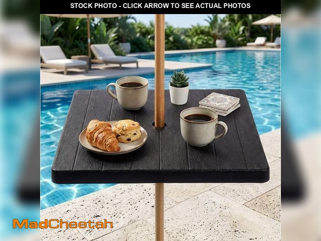 Lot 74-14395032 - lohasco Black Square HDPE Plastic 21 in. Outdoor Umbrella Table Top with Hole - UNUSED