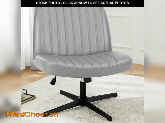 Lot 74-12664993 - DUMOS Criss Cross Chair Legged Office Wide Comfy Desk Seat, No Wheels Armless Computer Task Seating,...