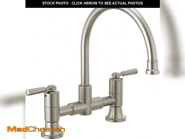 Lot 74-12449027 - Peerless Delta Faucet P2923LF-SS Westchester Bridge Kitchen Faucet Two Handle, Stainless - UNUSED