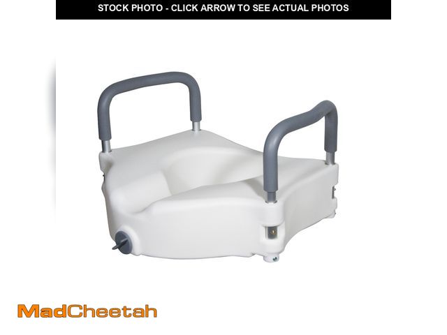 Lot 74-12609793 - Drive Medical Elevated Raised Toilet Seat With Removable Padded Arms - UNUSED