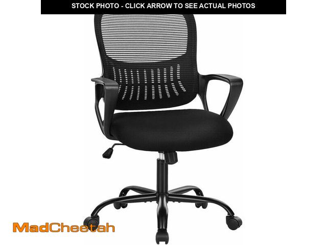 Lot 74-12829205 - SMUG Home Office Computer Desk Chair - Ergonomic Mid-Back Mesh Swivel Rolling Work with Wheels, Comf...