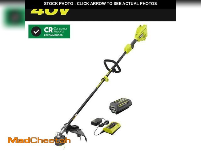 Lot 74-14112859 - RYOBI 40V 15 in. Expand-It Cordless Battery Attachment Capable String Trimmer with 4.0 Ah Battery an...