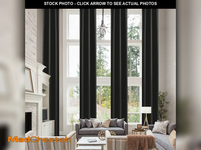 Lot 74-13715477 - Hascemon Extra Long Blackout Curtains, Room Darkening Grommet High Ceiling Drapes, 2 Story Curtains ...
