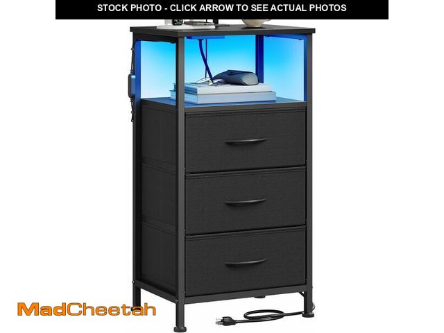 Lot 74-13734005 - SONGMICS BELLAH Collection - Nightstand with Charging Station and App-Controlled Adjustable LED Ligh...