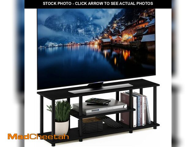 Lot 74-13067804 - Furinno Turn-S-Tube No Tools 3D 3-Tier Entertainment TV Stand up to 50 inch TV, Round Tubes, Walnut ...