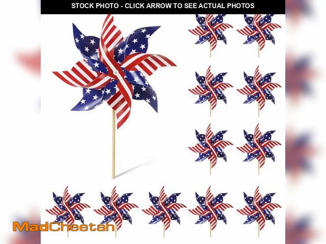 Lot 74-14268277 - HOOSUN 4th of July Decorations,12Pcs American Flag Patriotic Pinwheels for Yard and Garden,Fourth of...