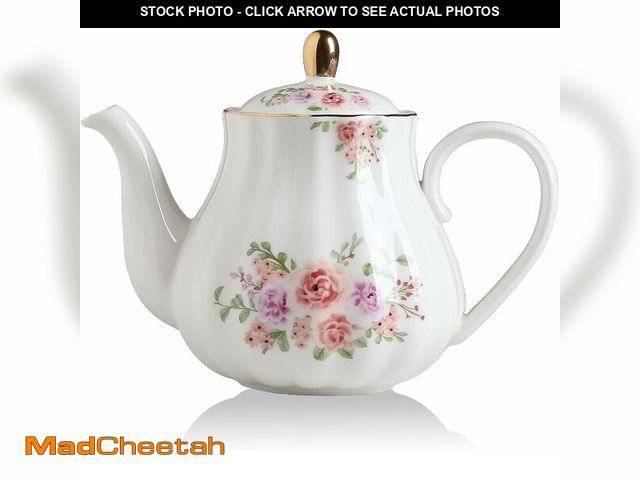 Lot 74-12839492 - Sweejar Royal Teapot, Ceramic Tea Pot with Removable Stainless Steel Infuser, Blooming &amp; Loose L...