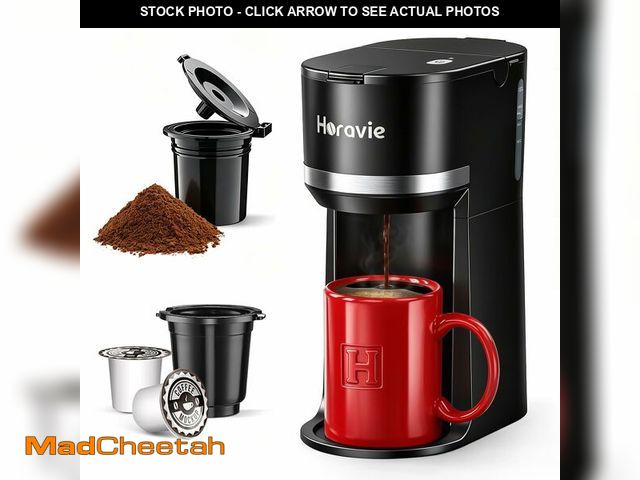 Lot 74-14381458 - Horavie Small Single Serve Coffee Maker for K Cup and Grounds, Fast Brew One Cup Coffee Machine with...