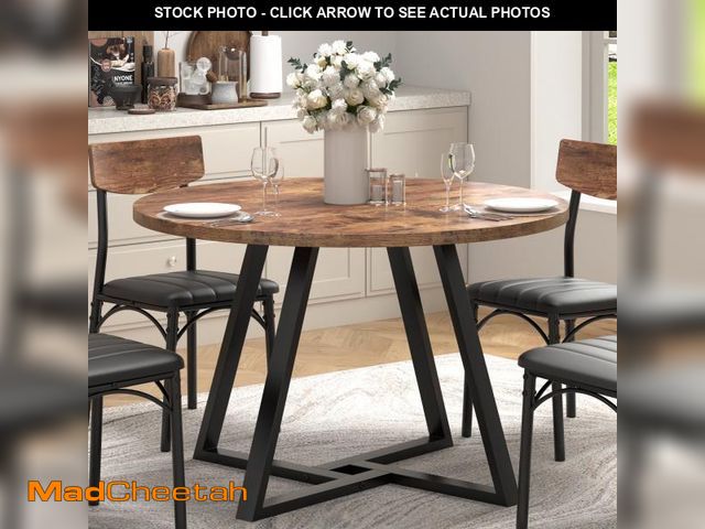 Lot 74-12514384 - Anyact 42 Inch Rustic Round Dining Table, Circle Dining Table for Dining Room, Home(Only Table) - UN...