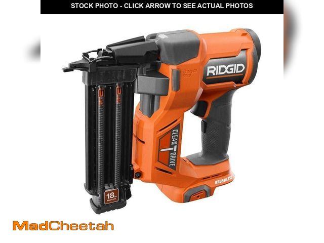 Lot 74-12796033 - RIDGID 18V Brushless Cordless 18-Gauge 2-1/8 in. Brad Nailer (Tool Only) with CLEAN DRIVE Technology...