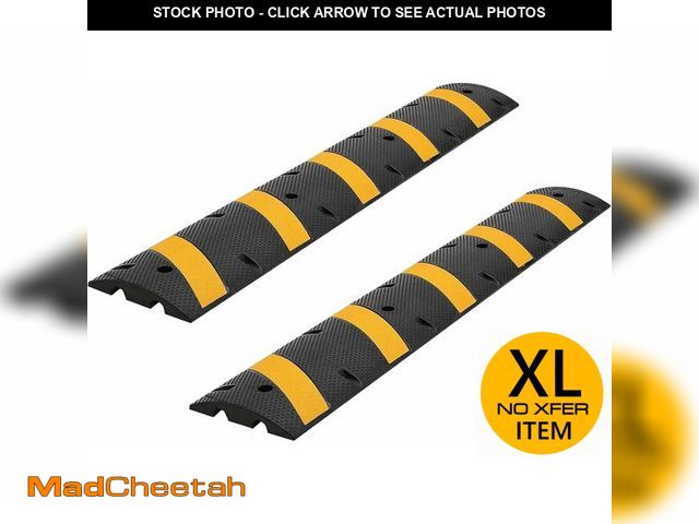 Lot 74-14611573 - 6 Pack 6ft Rubber Speed Bump -Grade for Asphalt, Temporary Use for Driveways, 2 Inch High for Gravel...