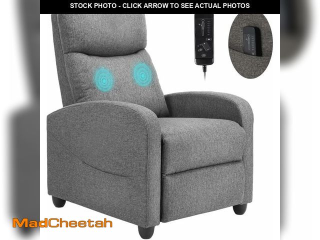 Lot 74-13073254 - (MISSING CORD, REMOTE) Massage Chair, Adjustable Feature for Adults, Fabric Recliner Sofa with Padde...