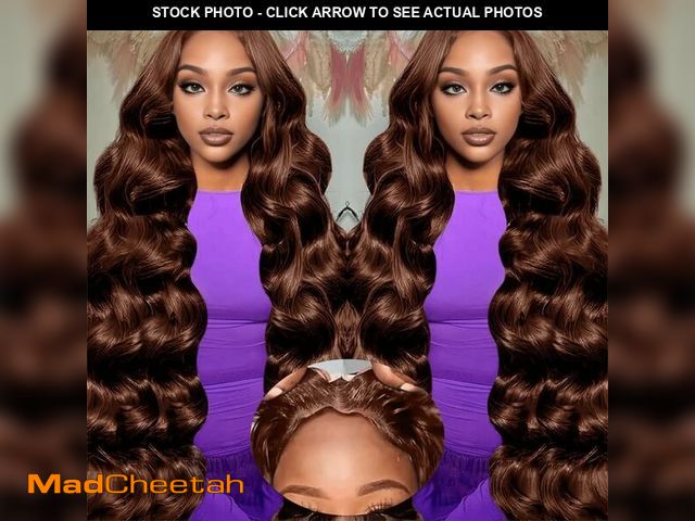 Lot 74-13950494 - Hevgf 28 Inch Chocolate Brown Human Hair Wig 9x6 Brown Wig Human Hair Pre Plucked Pre Cut 220 Densit...