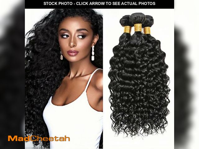 Lot 74-14265468 - Bundles Human Hair Natural Black Kinky Curly Bundle Niegmeag Peruvian Virgin Remy Hair Mixed Length ...