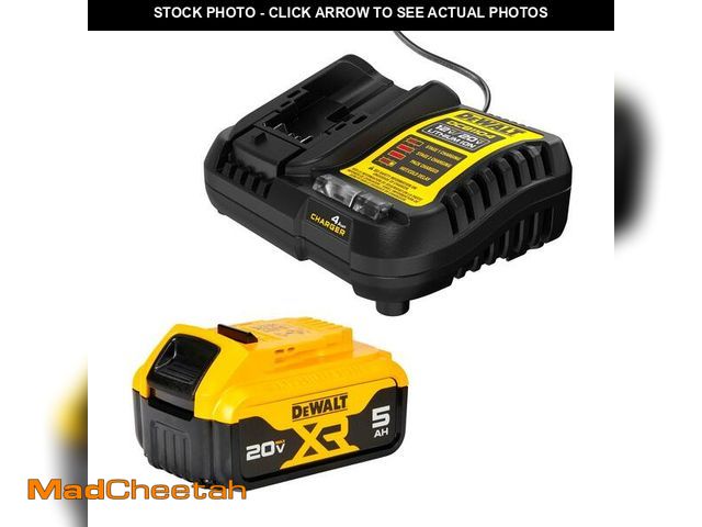 Lot 74-12794944 - DeWalt 20V MAX Lithium-Ion 5.0 Ah Battery Pack &amp; Charger Kit - UNUSED