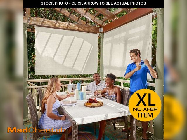 Lot 74-12763003 - Coolaroo Outdoor Roller Shade with Wand - 95% UV Block Breathable Light Filtering Shade for Patio or...