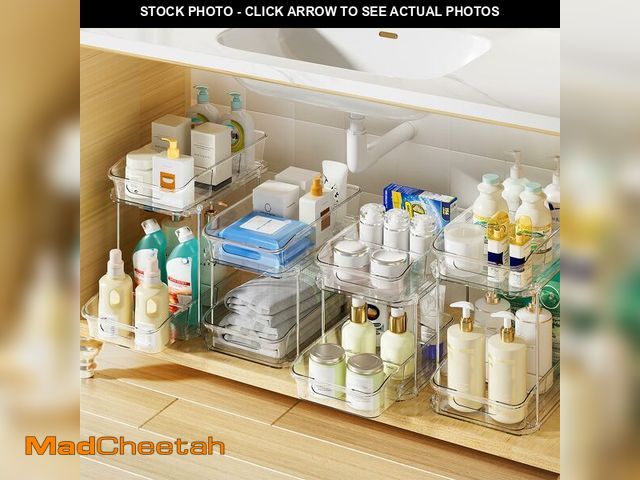 Lot 74-14266242 - Delamu 2-Tier Under Sink Organizers and Storage, Multi-Purpose Stackable Bathroom Cabinet organizers...